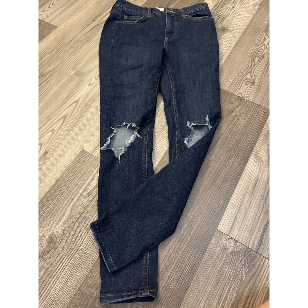 Free People Distressed Skinny Jeans Dark Wash W 26R OB61855-16515125